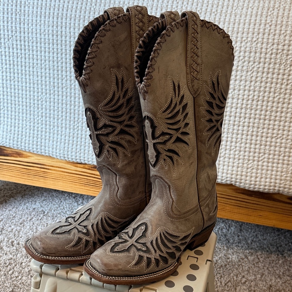 Lucchese Dark Brown Leather Boots